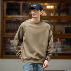 批发实拍2025秋<b class='q'>冬</b>季新款美式圆领长袖体恤男男潮牌宽松休闲卫衣