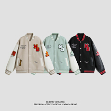 批发秋冬新款美式潮牌重磅刺绣棒球服男女中性款外套潮流<b class='q'>嘻哈</b>夹克