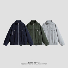 批发实拍2025秋冬新款重磅纯棉洗水做旧工装夹克男宽松百搭厚实外套