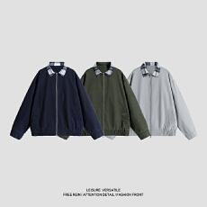 批发实拍2025秋冬新款重磅水洗全棉做旧厚实耐磨夹克工装中性外套男