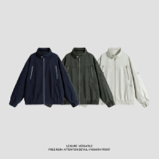 批发实拍2025秋冬新款重磅全棉洗水工装夹克男宽松百搭翻领复古外套