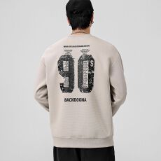 批发实拍2025秋冬新款潮牌背面数字印花<b class='q'>卫衣</b><b class='q'>男</b>时尚潮流宽松体恤上衣