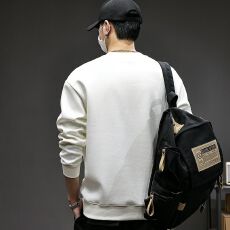 批发实拍2025秋冬新款潮牌圆领<b class='q'>卫衣</b><b class='q'>男</b>纯棉潮流刺绣印花宽松体恤上衣