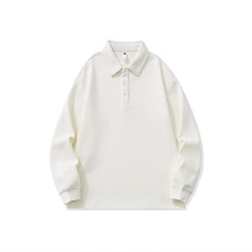 批发实拍2025秋冬新款重磅320g翻领POLO长袖卫衣男宽松百搭T恤上衣