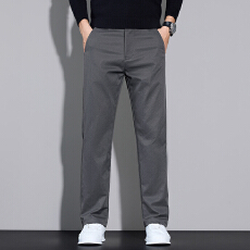 批发实拍2025秋冬新款半松紧轻商务<b class='q'>修身</b>休闲裤男百搭直筒通勤长裤