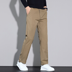 批发实拍2025秋冬新款半松紧轻商务直筒休闲裤男百搭通勤大码长裤