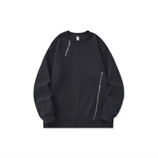 批发实拍2025秋冬新款360g重磅加厚泡泡刺绣圆领长袖卫衣男宽松百搭