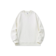 批发实拍2025秋冬新款重磅350g纯色简约圆领卫衣男宽松百搭上衣