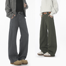 批发实拍2025秋冬新款休闲裤男100%纯棉半橡筋纽扣皮带款百搭长裤