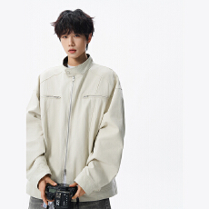 批发实拍秋冬<b class='q'>新款</b>潮牌重磅全棉洗水复古工装<b class='q'>夹克</b>男宽松百搭翻领外套