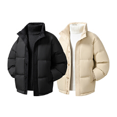 批发实拍2025冬季新款潮牌棉服男螺纹立领宽松百搭加厚棉袄保暖外套