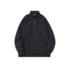 批发实拍2025<b class='q'>秋</b>冬新款重磅320g结构拼接立领半拉链卫衣男简约百搭上衣