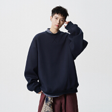 批发实拍<b class='q'>秋</b>冬新款潮牌重磅470G针织纯棉卫衣套头男女中性百搭结构款