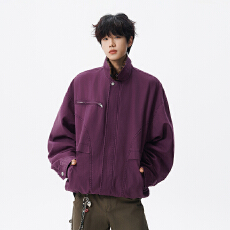 实拍2025秋冬新款潮牌复重磅全棉工装水洗做旧豹纹翻领夹克外套男