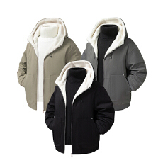 批发实拍冬装新款潮牌连帽棉服休闲加厚面包服棉袄羊羔绒保暖御寒棉衣