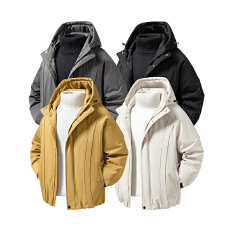 批发冬装新款潮牌连帽棉服休闲加厚面包服棉袄保暖御寒结构拼接棉衣