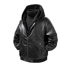 批发冬装新款PU棉衣男连帽宽松休闲百搭加厚假两件皮衣棉服棉袄外套