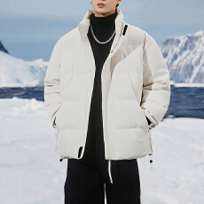 冬季新款羽绒服新国标90白鸭绒男士加厚潮牌保暖工装立领加厚外套