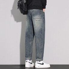 批发实拍2025秋冬新款兼具时尚舒适锥形牛仔裤男百搭潮流耐磨长裤