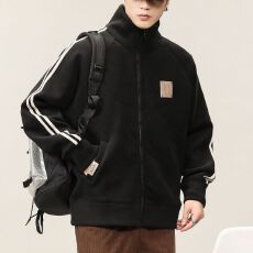 批发实拍2025<b class='q'>秋</b>冬新款开衫立领卫衣男宽松百搭潮流日系外套