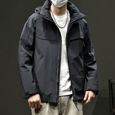 批发冬装新款重磅羽绒服男多口袋工装风可拆卸连帽90白鸭绒保暖羽绒服