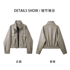 批发实拍秋冬新款潮牌小众短款防风皮衣男女中性款酷飒帅气复古摩登