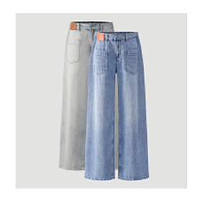 批发实拍2025秋<b class='q'>冬</b>新款潮牌牛仔裤男女中性款显瘦有型高街松弛懒惰感