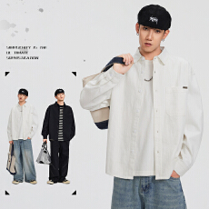 批发实拍2026新款长袖<b class='q'>衬衫</b>男潮流百搭痞帅宽松休闲韩版<b class='q'>衬衣</b>外套