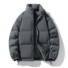 批发冬季新款纯色百搭加厚棉衣男女同款休闲简约宽松立领棉服保暖外套