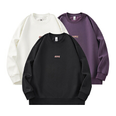 批发实拍2025秋<b class='q'>冬</b>新款纯棉重磅圆领卫衣男女中性款潮流立体印花体恤