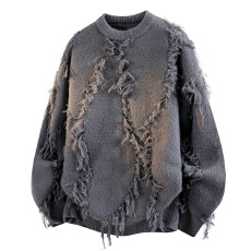 批发实拍潮牌圆领毛衣男秋冬季韩版潮男针织衫情侣线衣ins潮日系毛衣