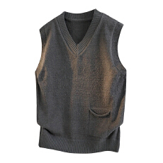批发实拍2025秋冬新款V领毛织背心男士毛衣宽松百搭英伦风潮牌针织衫