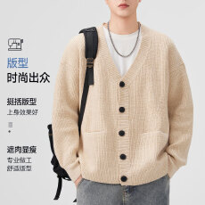 批发实拍2025秋冬新款潮牌开衫毛衣男士<b class='q'>宽松</b>百搭懒惰风<b class='q'>针织衫</b>外套