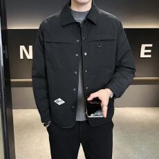 批发<b class='q'>实拍</b>2025秋冬新款翻领工装夹克男休闲宽松百搭中年款<b class='q'>外套</b>上衣