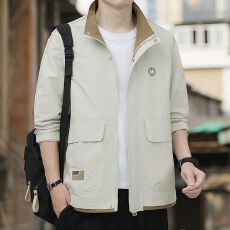 批发<b class='q'>实拍</b>2025秋冬新款翻领工装夹克<b class='q'>外套</b>男休闲宽松百搭简约上衣