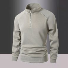 批发实拍2025秋冬新款纯棉半拉链立领卫衣男宽松百搭舒适上衣