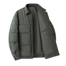 批发实拍2025冬季新款翻领羽绒外套新国标简约轻薄百搭潮流羽绒服<b class='q'>男</b>