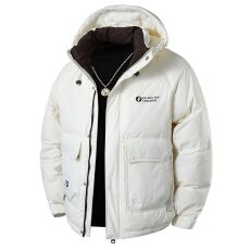 批发实拍冬季新款新国标羽绒服男简约百搭连帽工装羽绒保暖御寒外套