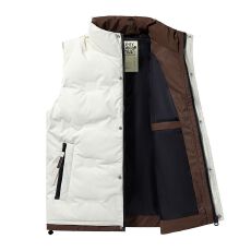 批发冬季新款百搭<b class='q'>男</b>士羽绒<b class='q'>马甲</b>立领撞色潮流韩版新国标羽绒服外套
