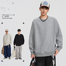 批发秋冬装新款圆领卫衣男美式潮牌宽松<b class='q'>休闲</b>结构款长袖T恤上衣