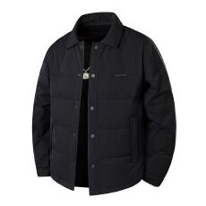 批发实拍新国标白鸭绒冬季新款羽绒服男简约百搭翻领加厚保暖外套