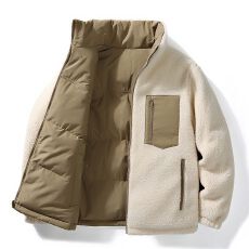 批发双面穿羊羔绒防寒锁温棉服男冬季百搭中性款情侣棉袄棉衣<b class='q'>大码</b>款式