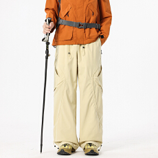 批发实拍2025秋季新款<b class='q'>潮</b>牌拼接结构工装裤男户外旅游宽松防水休闲长裤