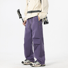 批发实拍2025秋季新款休闲裤男百搭户外运动旅游宽松防水耐磨拉链口袋