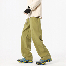 批发实拍2025秋季新款户外休闲裤男露营旅游宽松防水直筒阔腿裤