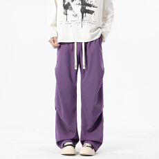 批发实拍2025秋季新款松紧腰休闲裤男户外旅游宽松防水直筒百搭阔腿裤