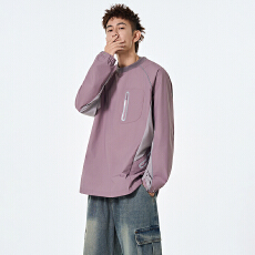 实拍2025秋季新款卫衣男户外功能性圆领长袖宽松帅气百搭套头T恤