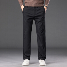 批发实拍秋冬季新款轻商务修身休闲裤男半松紧腰直筒百搭通勤长裤