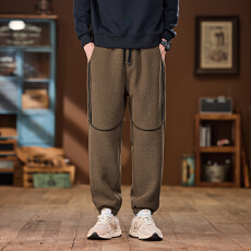 批发秋冬新款休闲束脚裤男宽松百搭松紧腰长裤