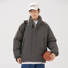 批发实拍2025冬季新款潮牌立领加厚棉衣男保暖宽松棉袄休闲百搭外套